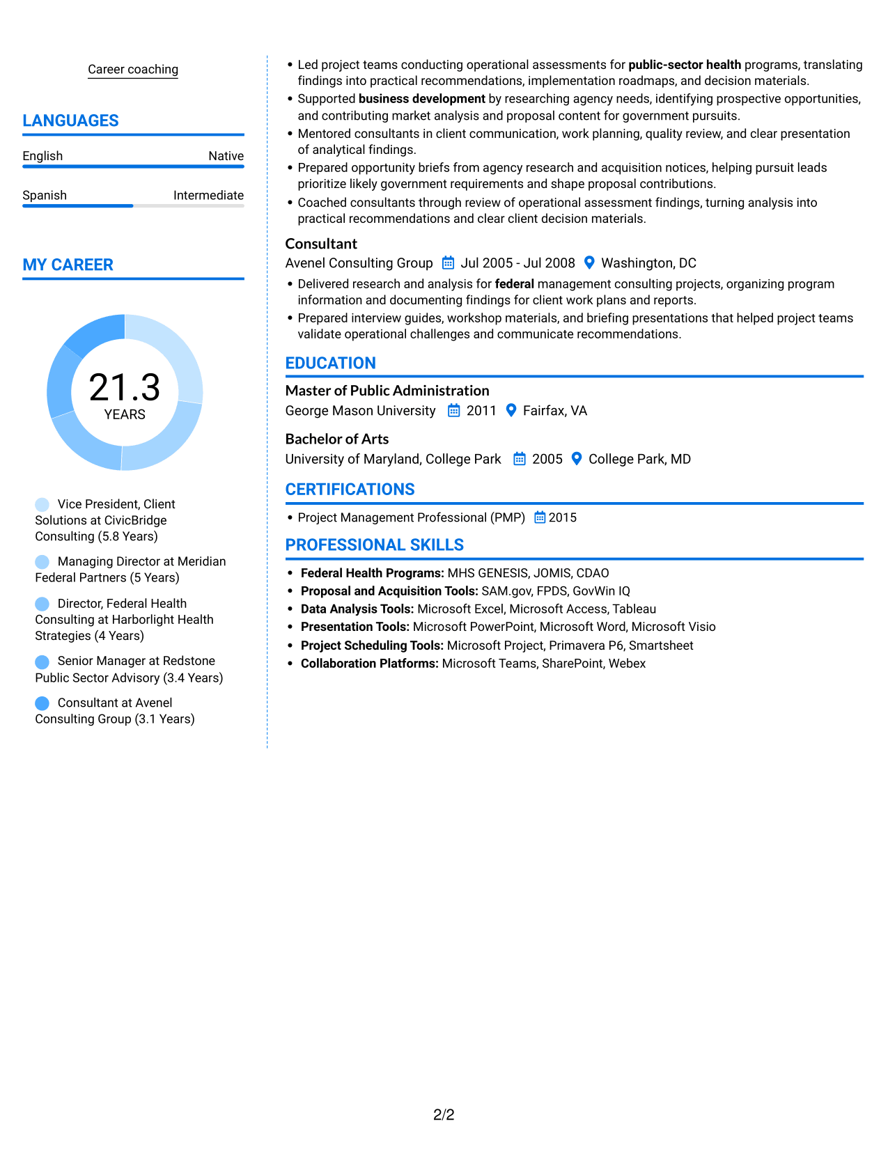 Resume example — page 2