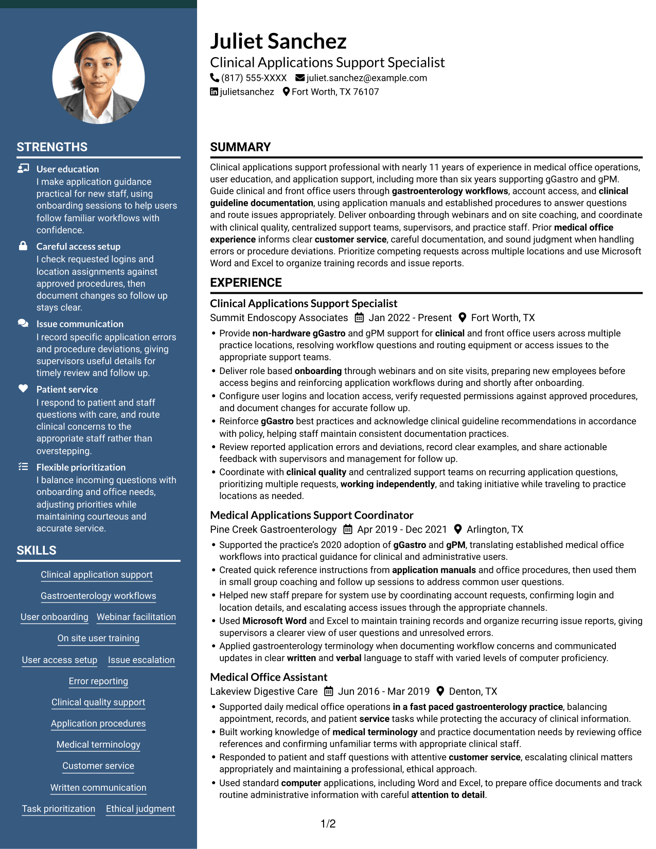 Resume example — page 1
