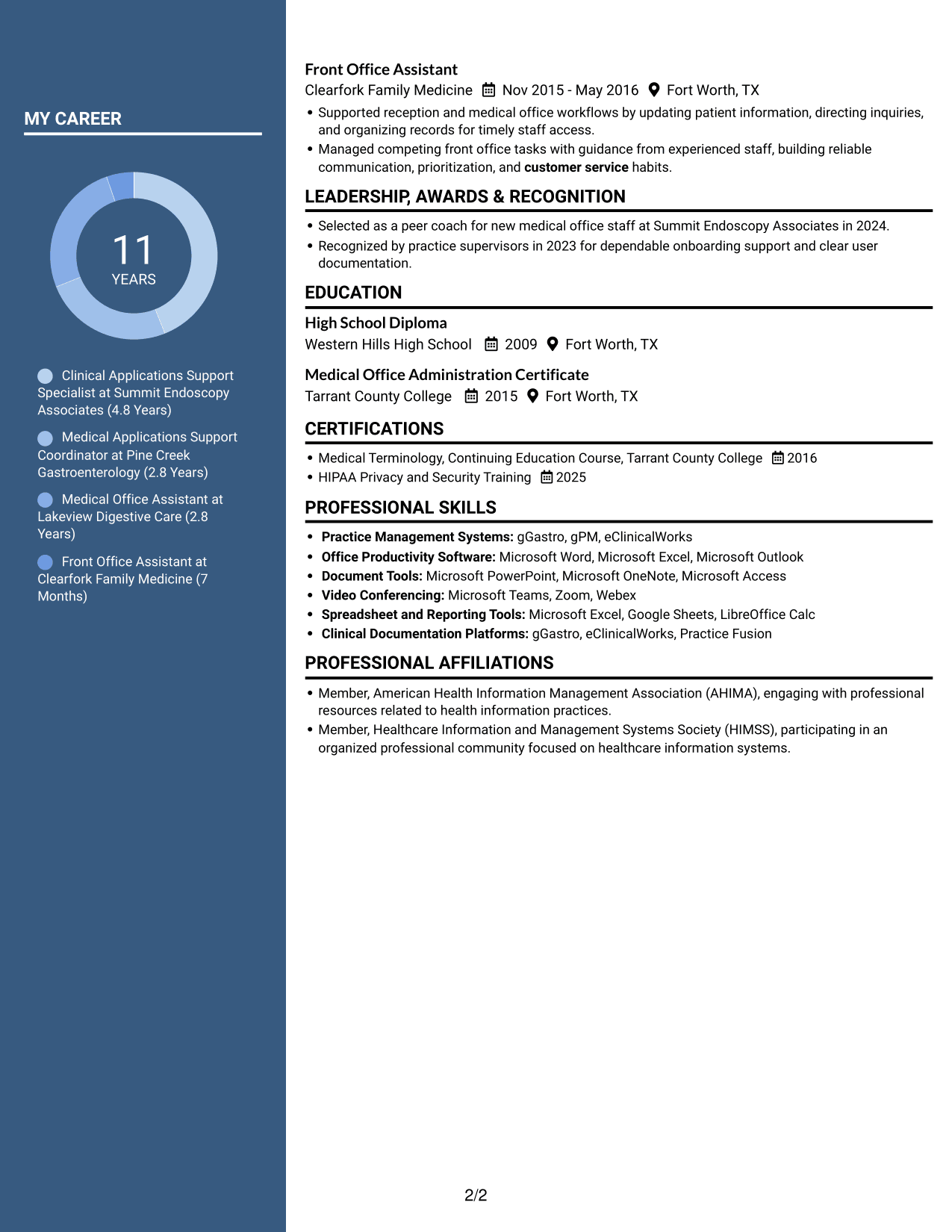 Resume example — page 2