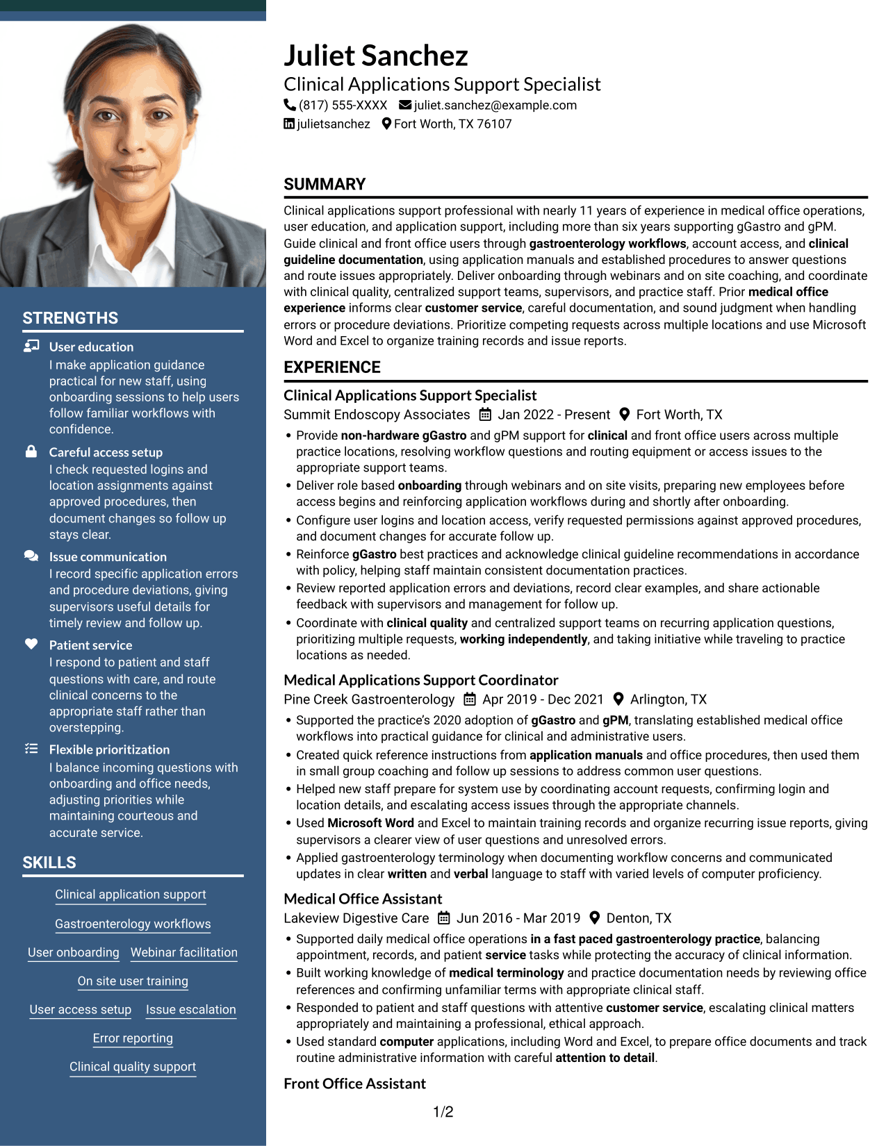 Resume example — page 1