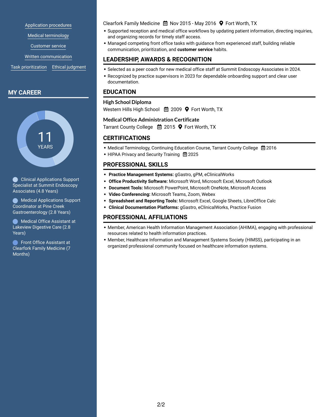 Resume example — page 2