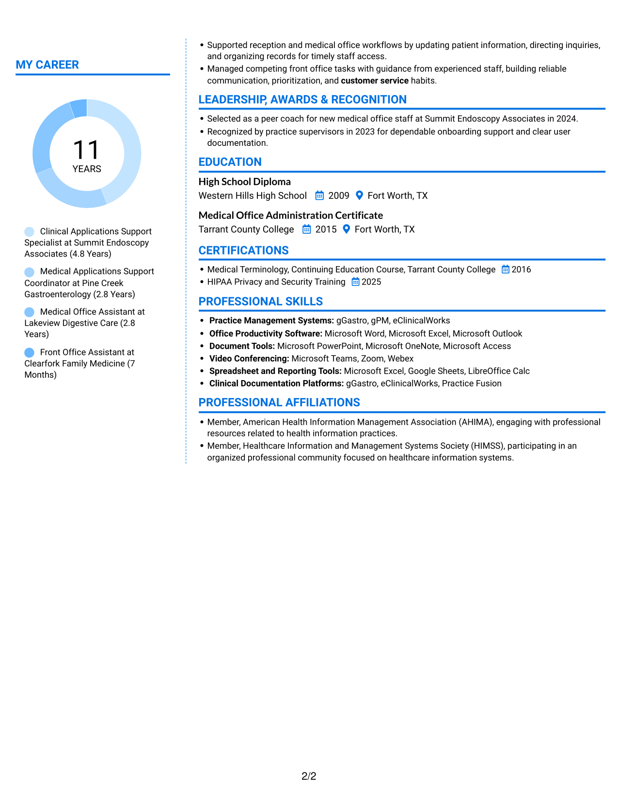 Resume example — page 2