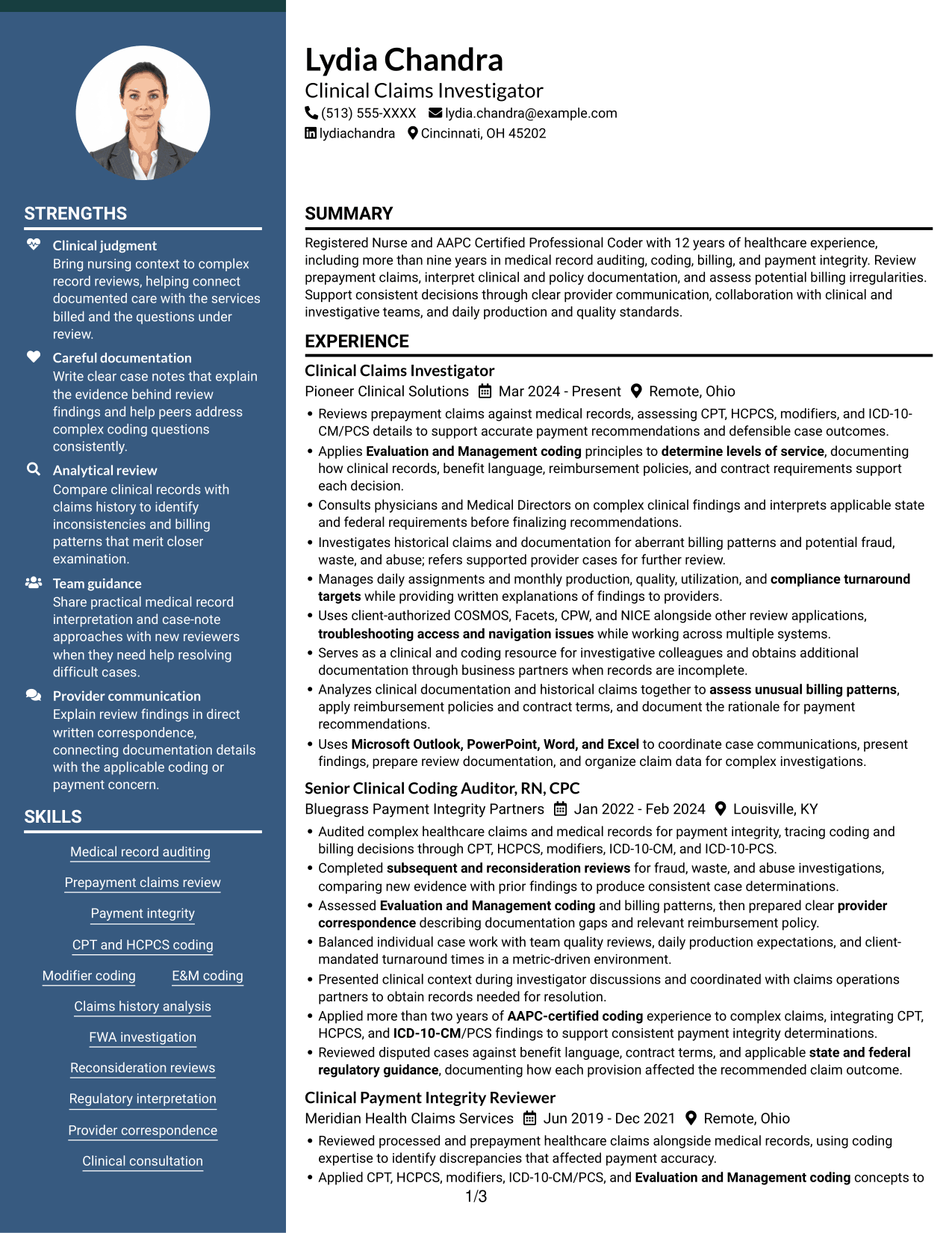 Resume example — page 1
