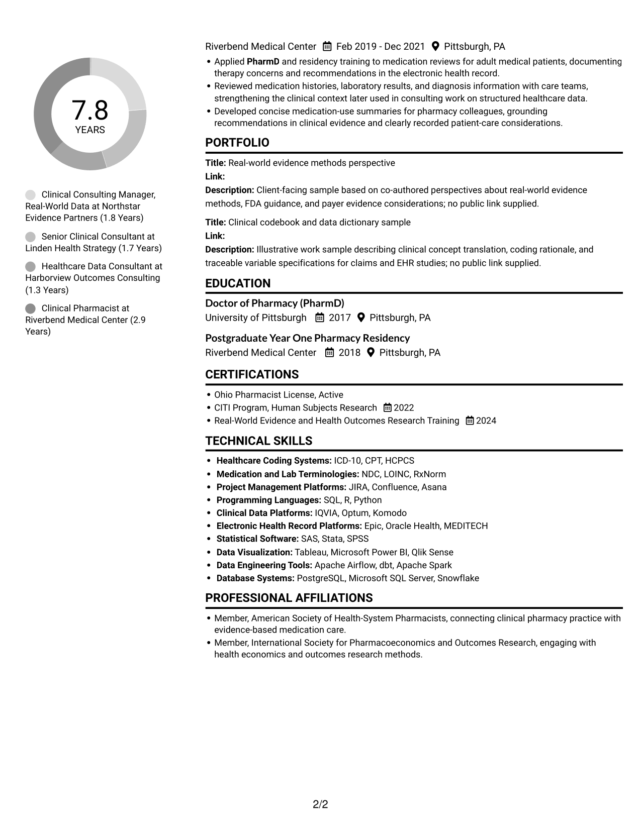 Resume example — page 2