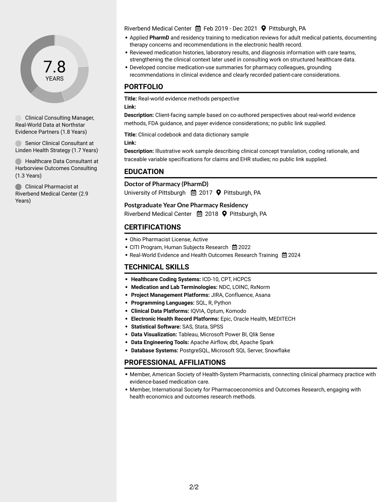 Resume example — page 2
