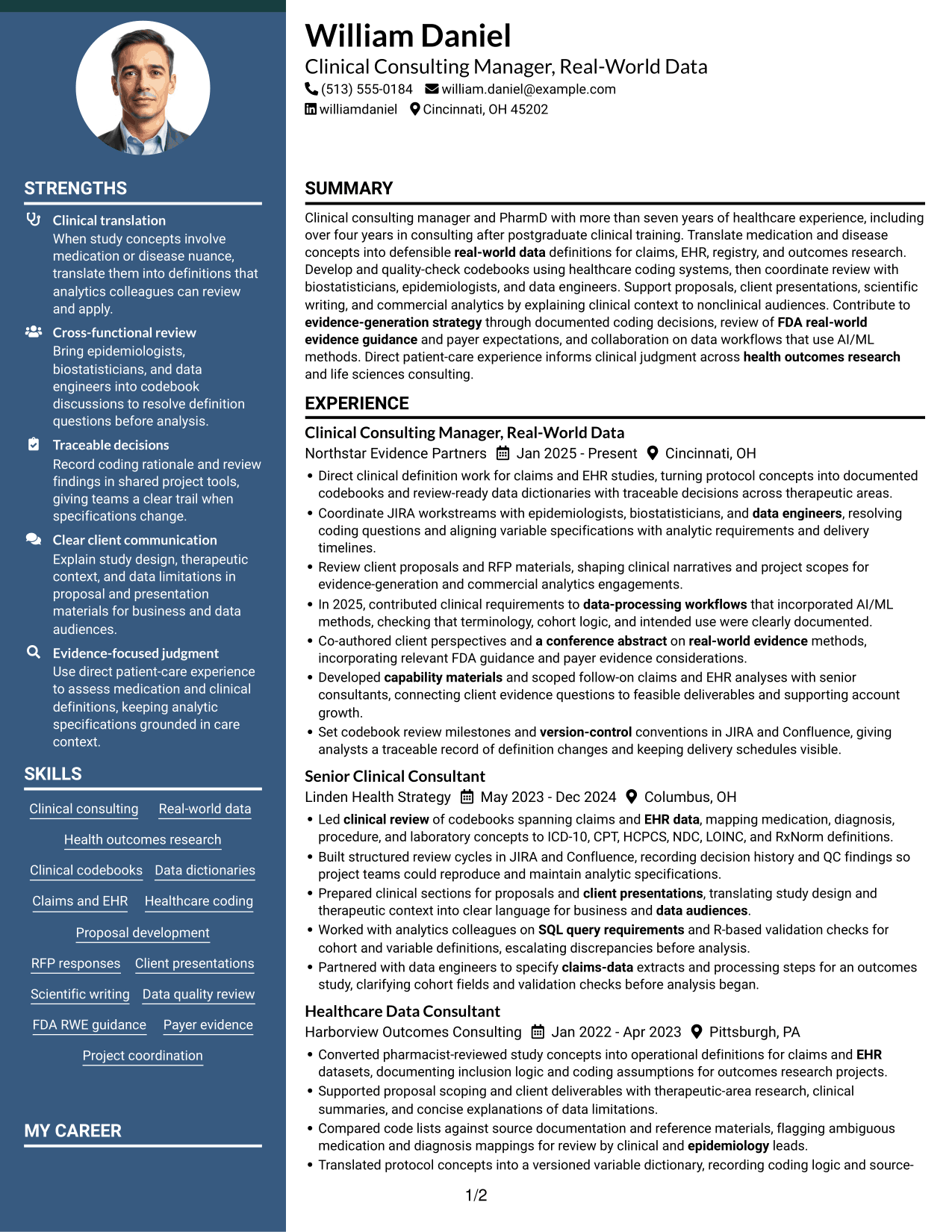 Resume example — page 1