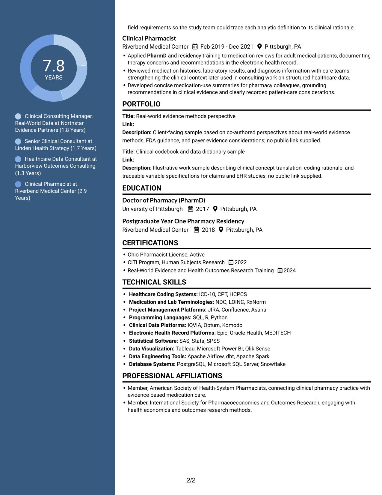 Resume example — page 2
