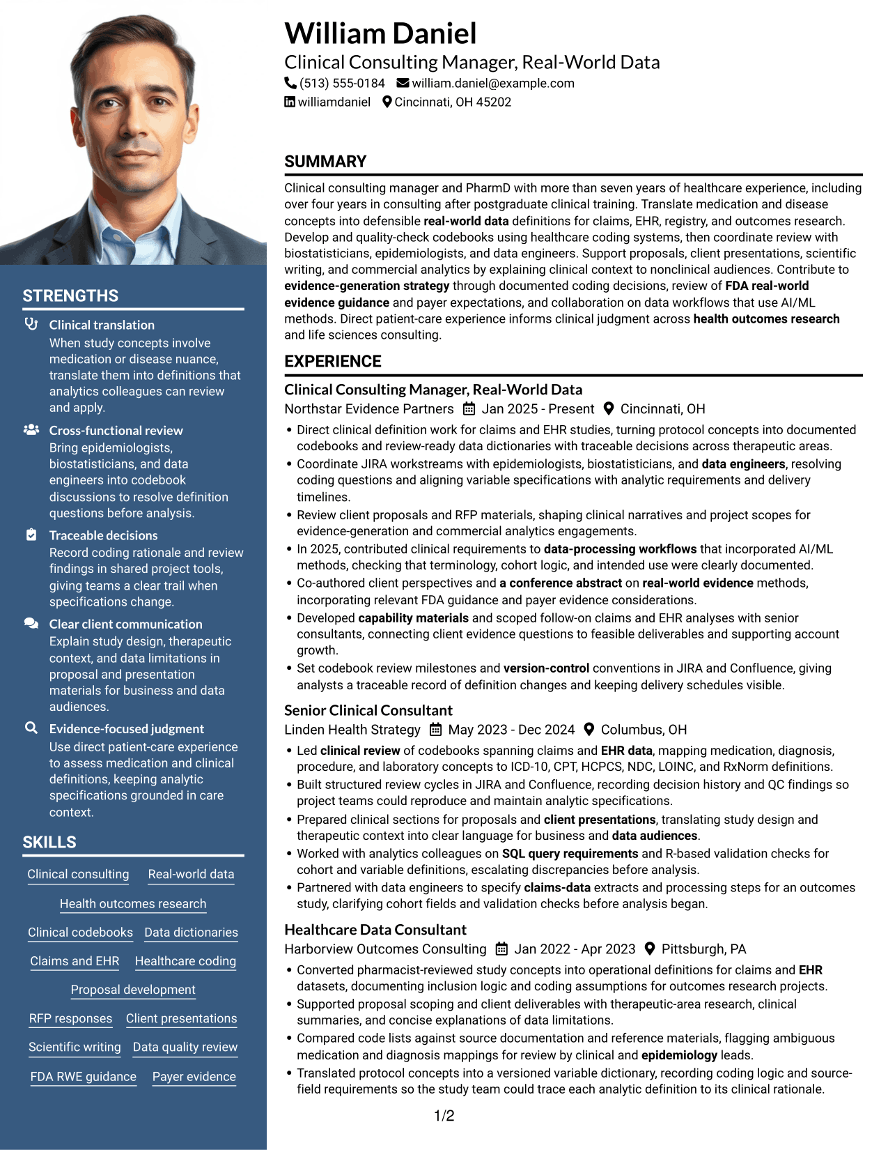 Resume example — page 1