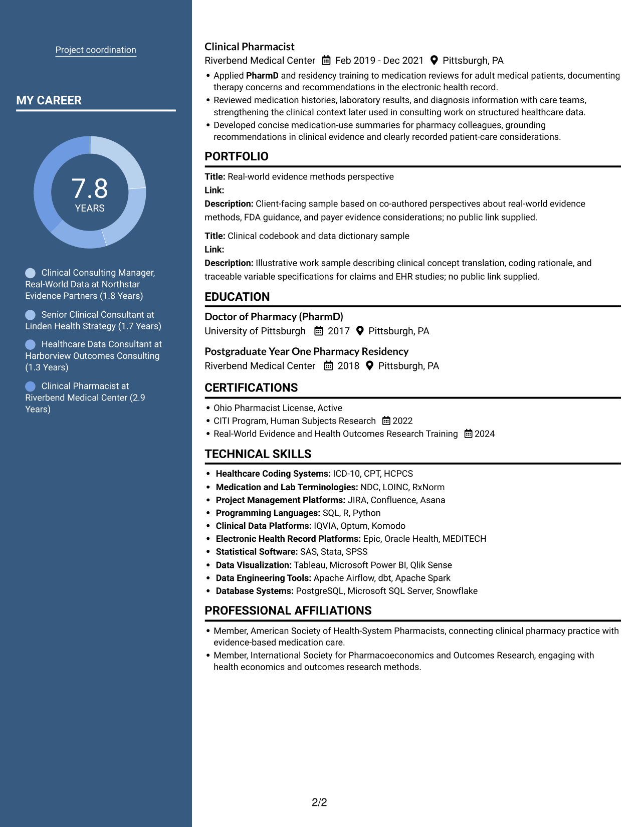 Resume example — page 2
