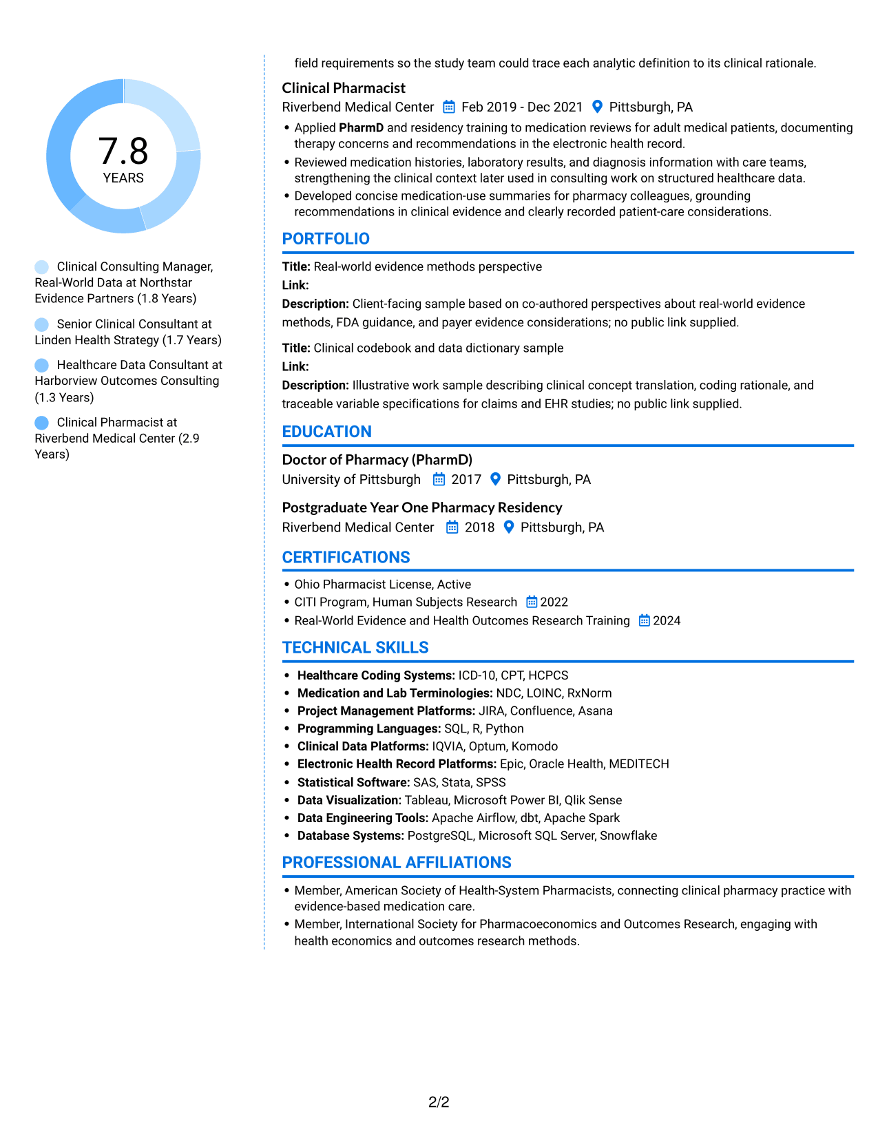 Resume example — page 2
