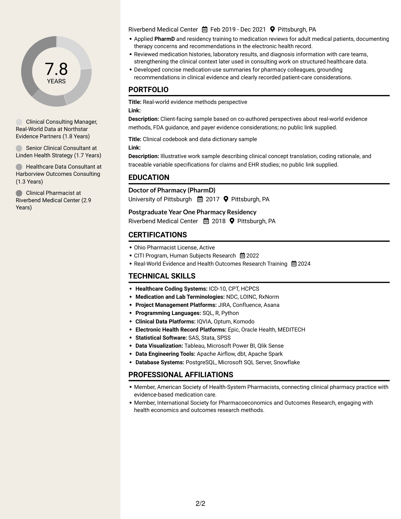 Resume example — page 2