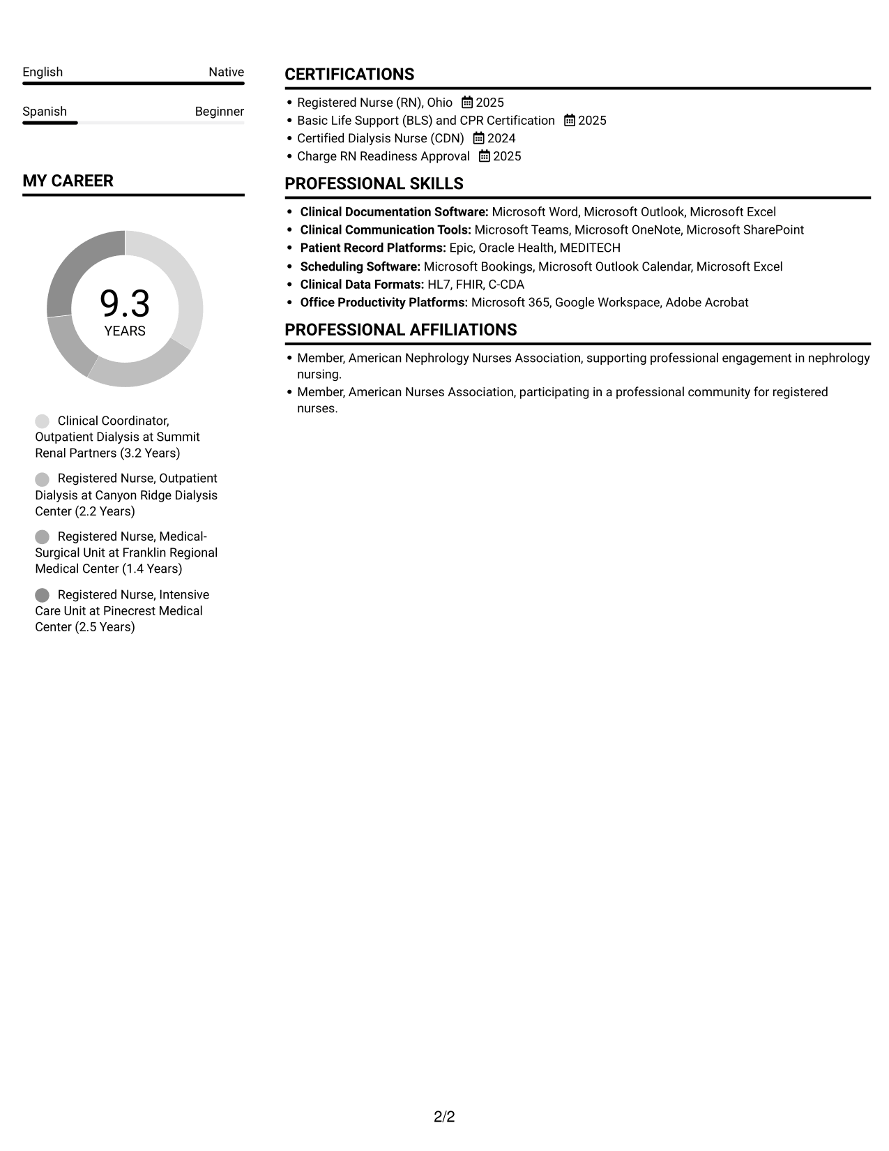 Resume example — page 2