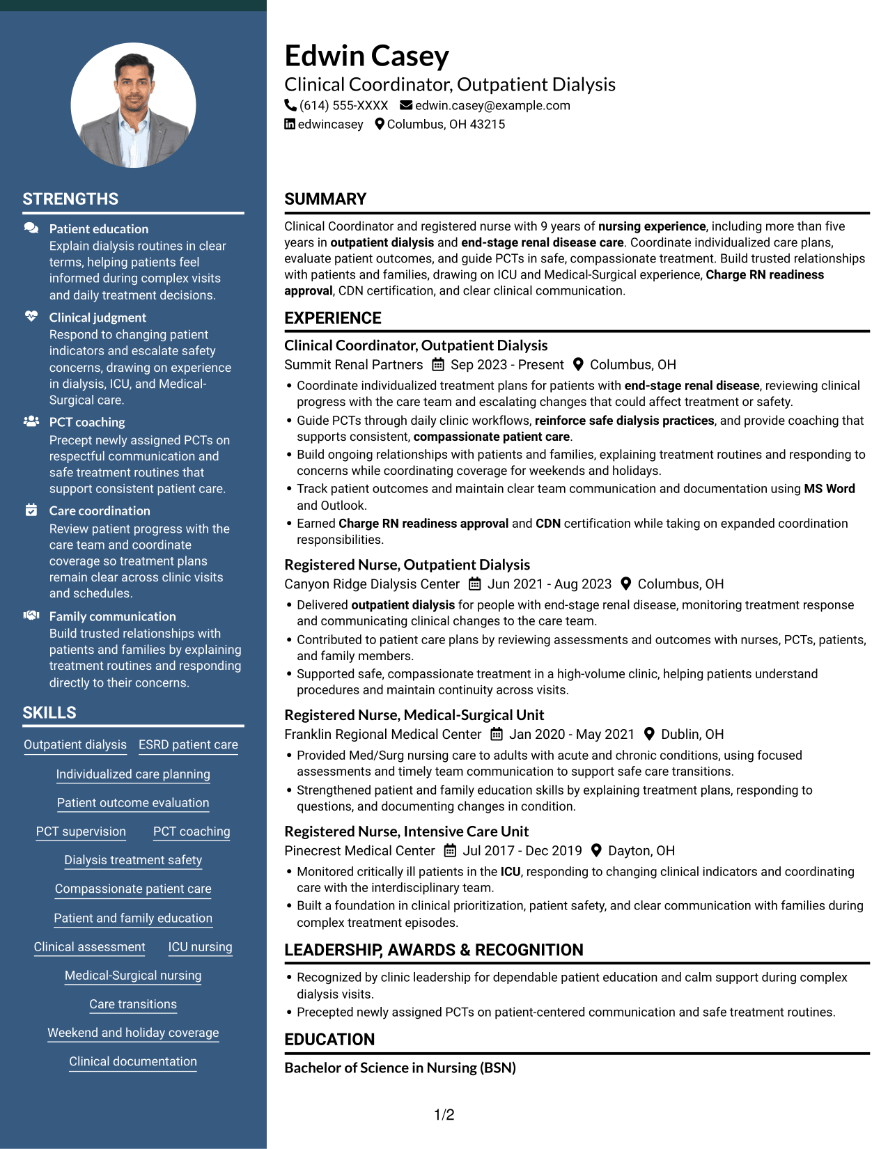 Resume example — page 1