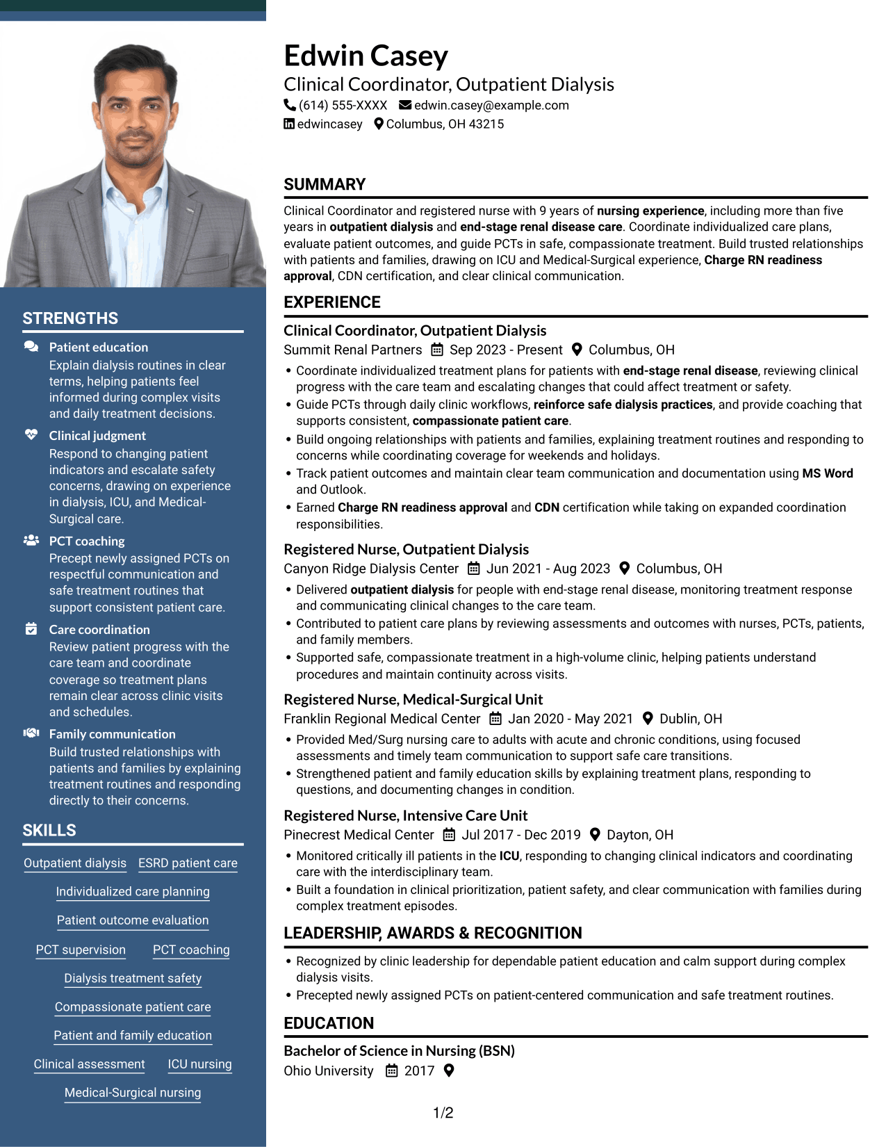 Resume example — page 1