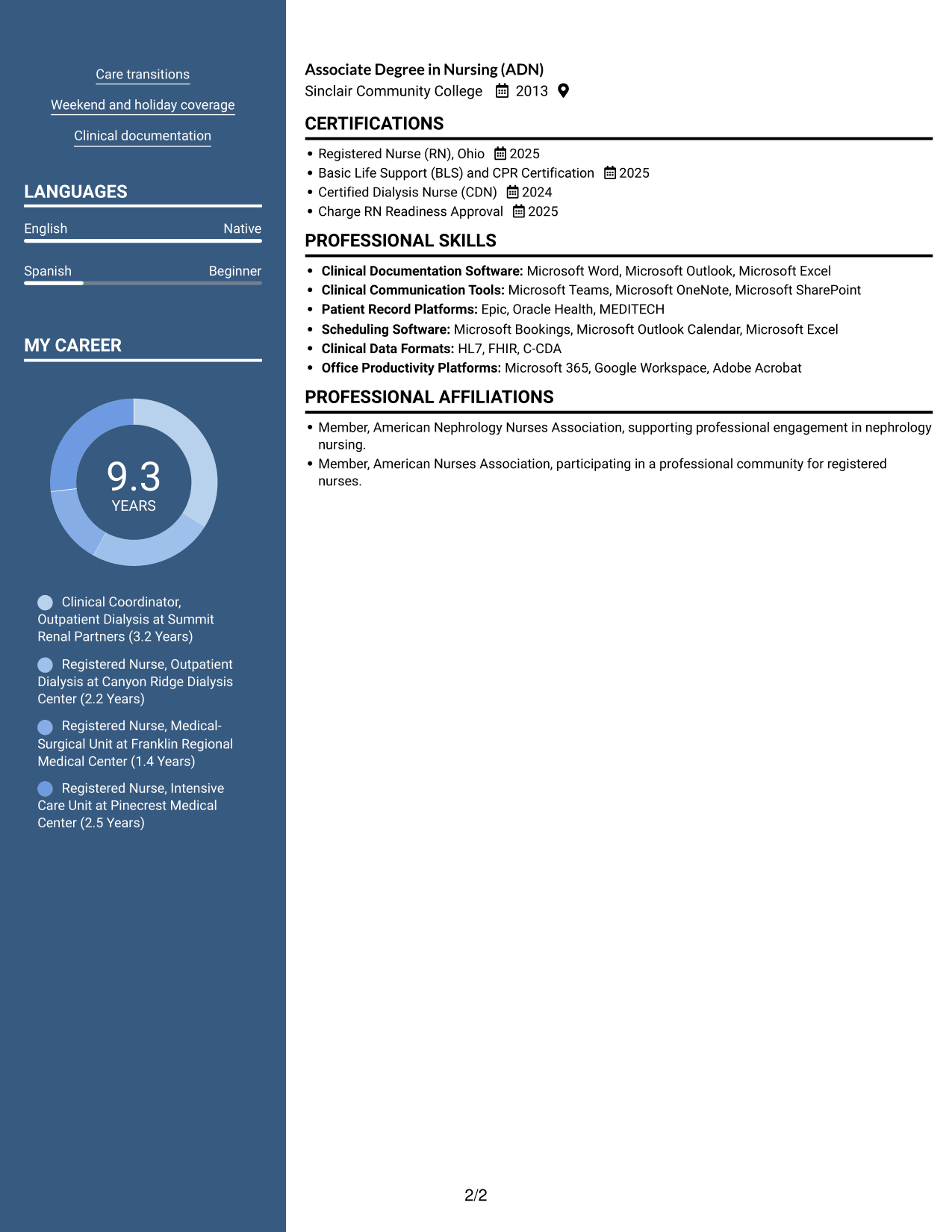 Resume example — page 2
