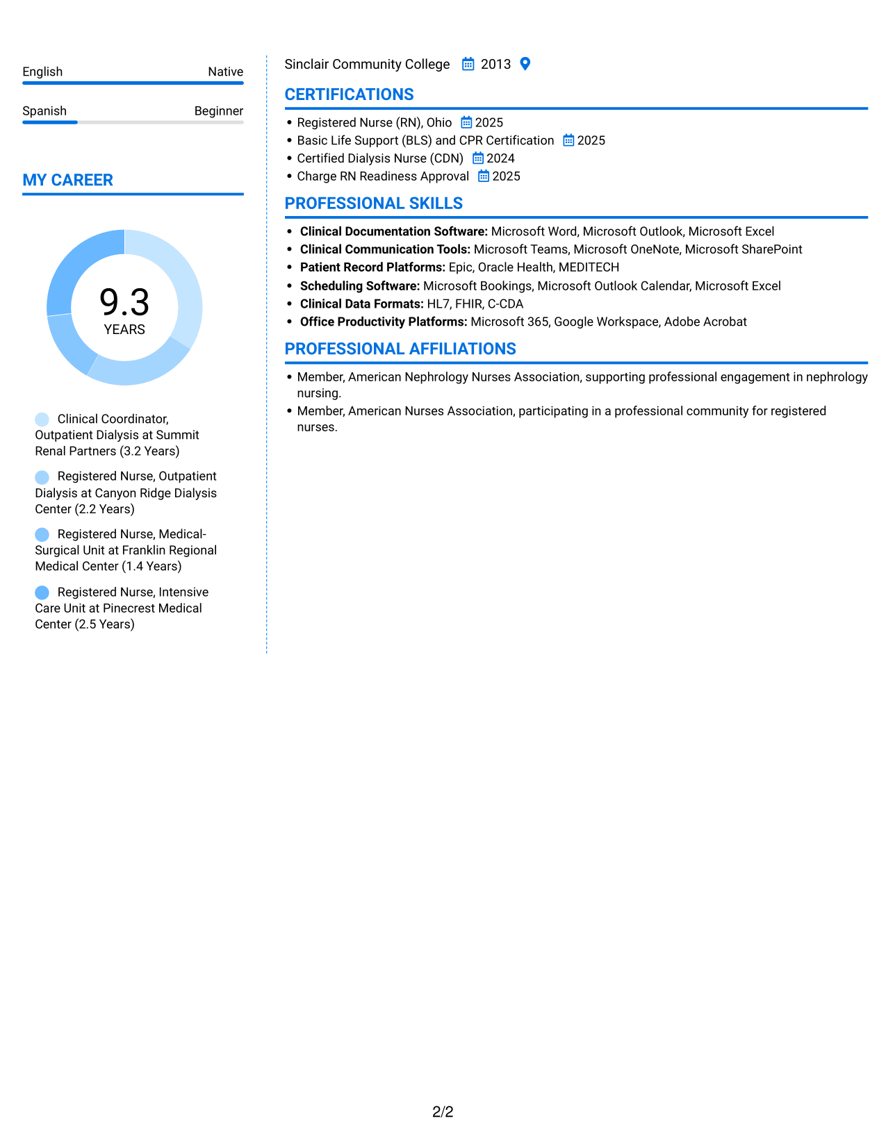 Resume example — page 2