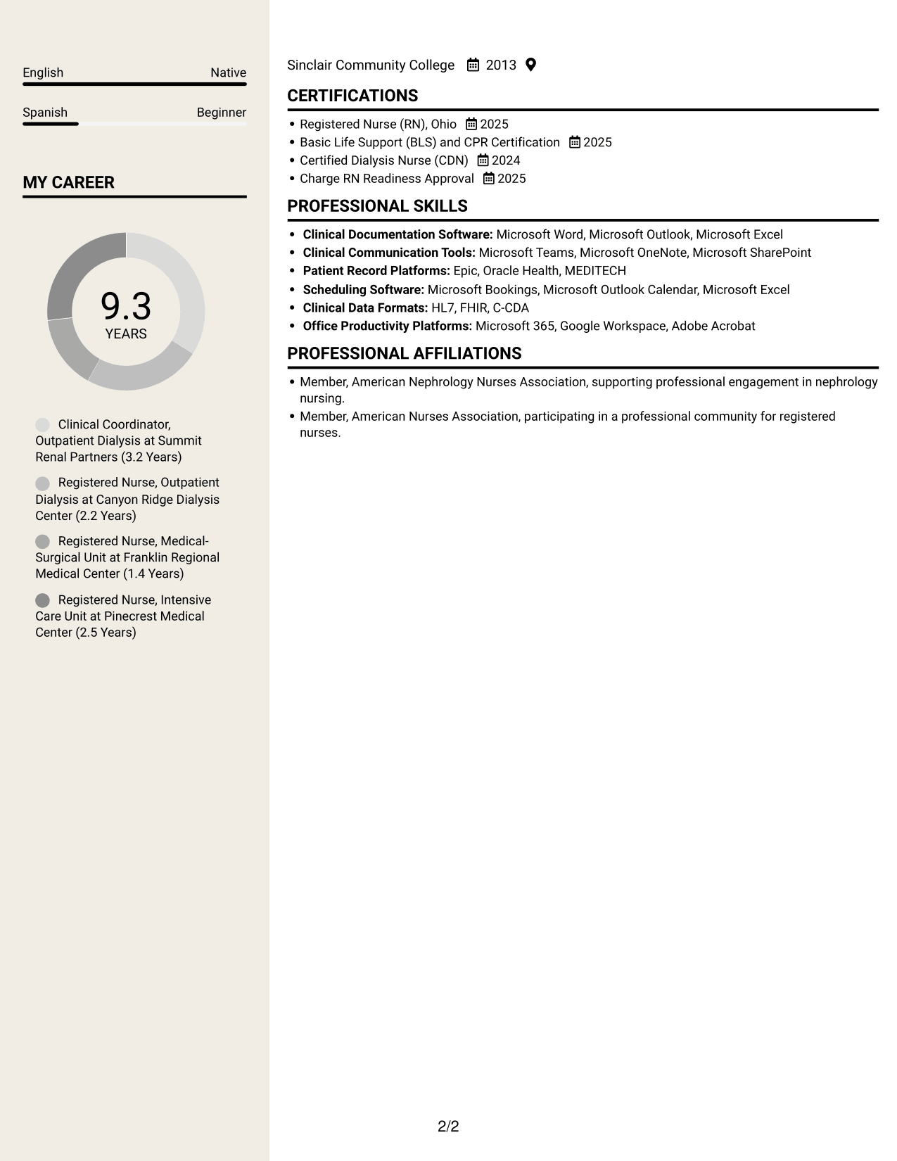 Resume example — page 2