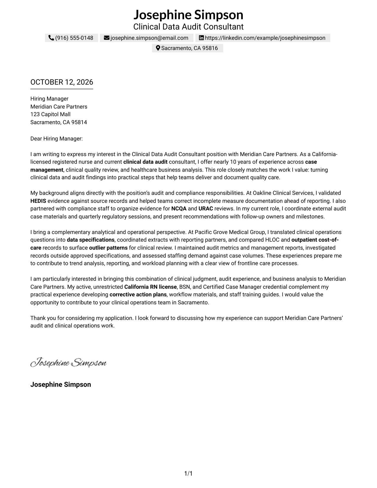 Text/Fang Style Cover Letter Preview