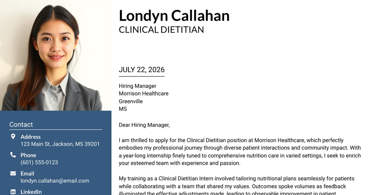 30+ CLINICAL DIETITIAN Cover Letter Templates with Example 2026