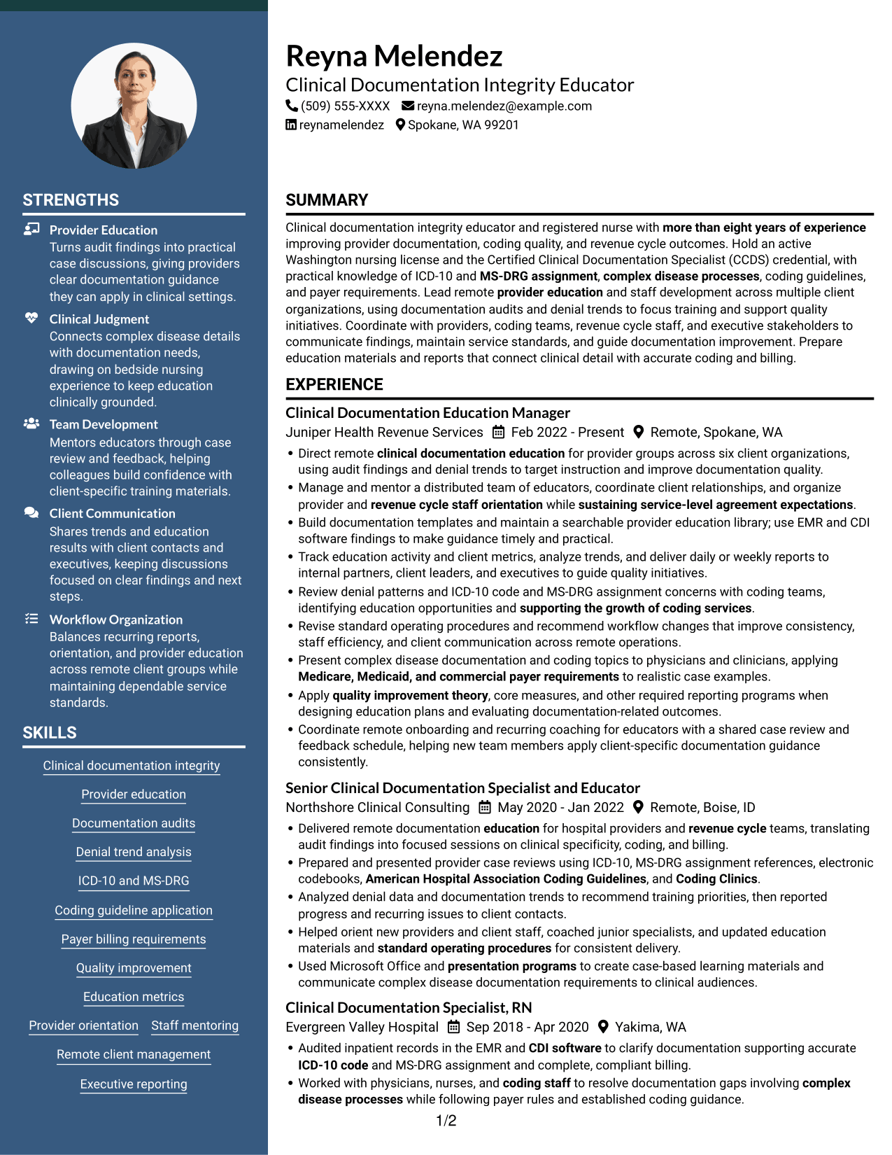 Resume example — page 1
