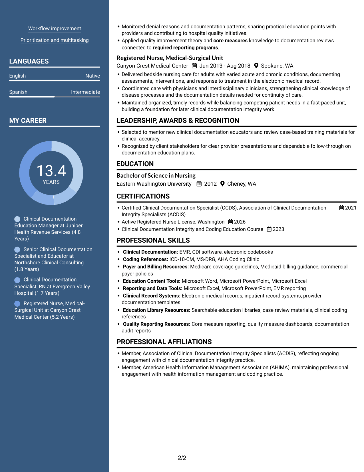 Resume example — page 2