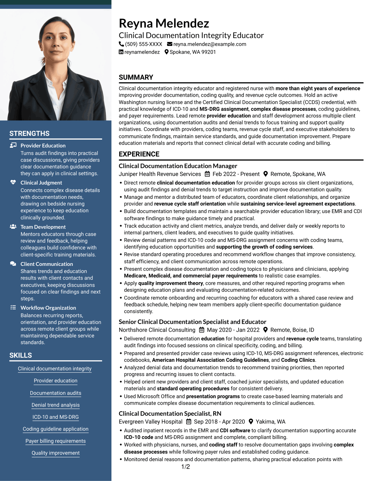 Resume example — page 1