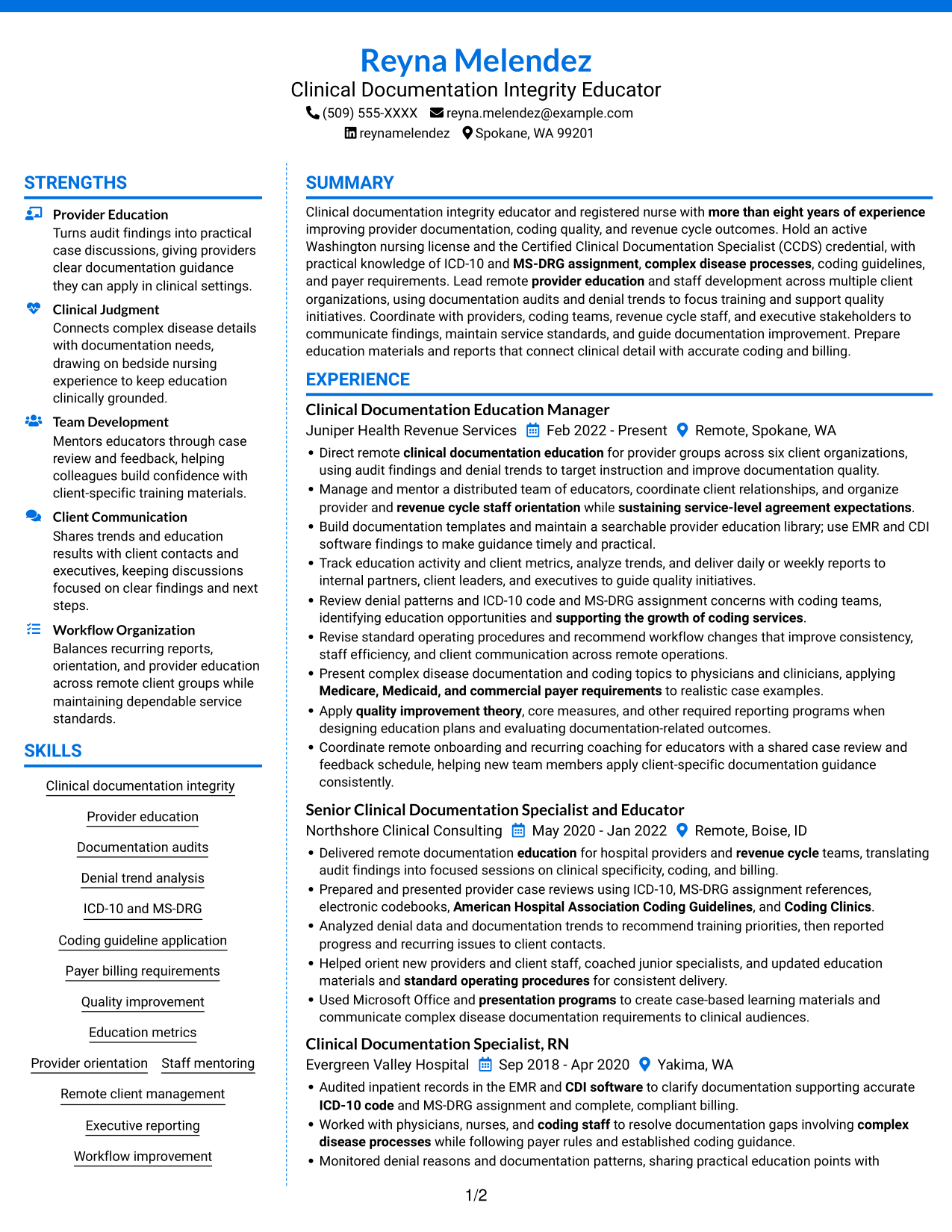 Resume example — page 1