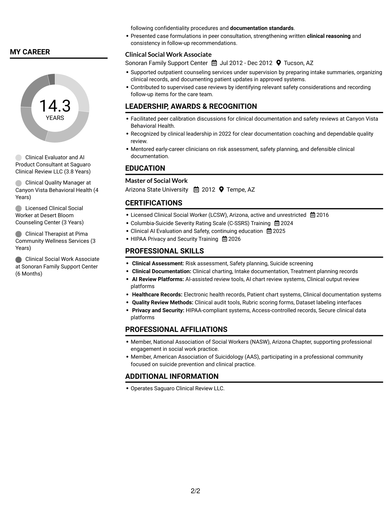 Resume example — page 2