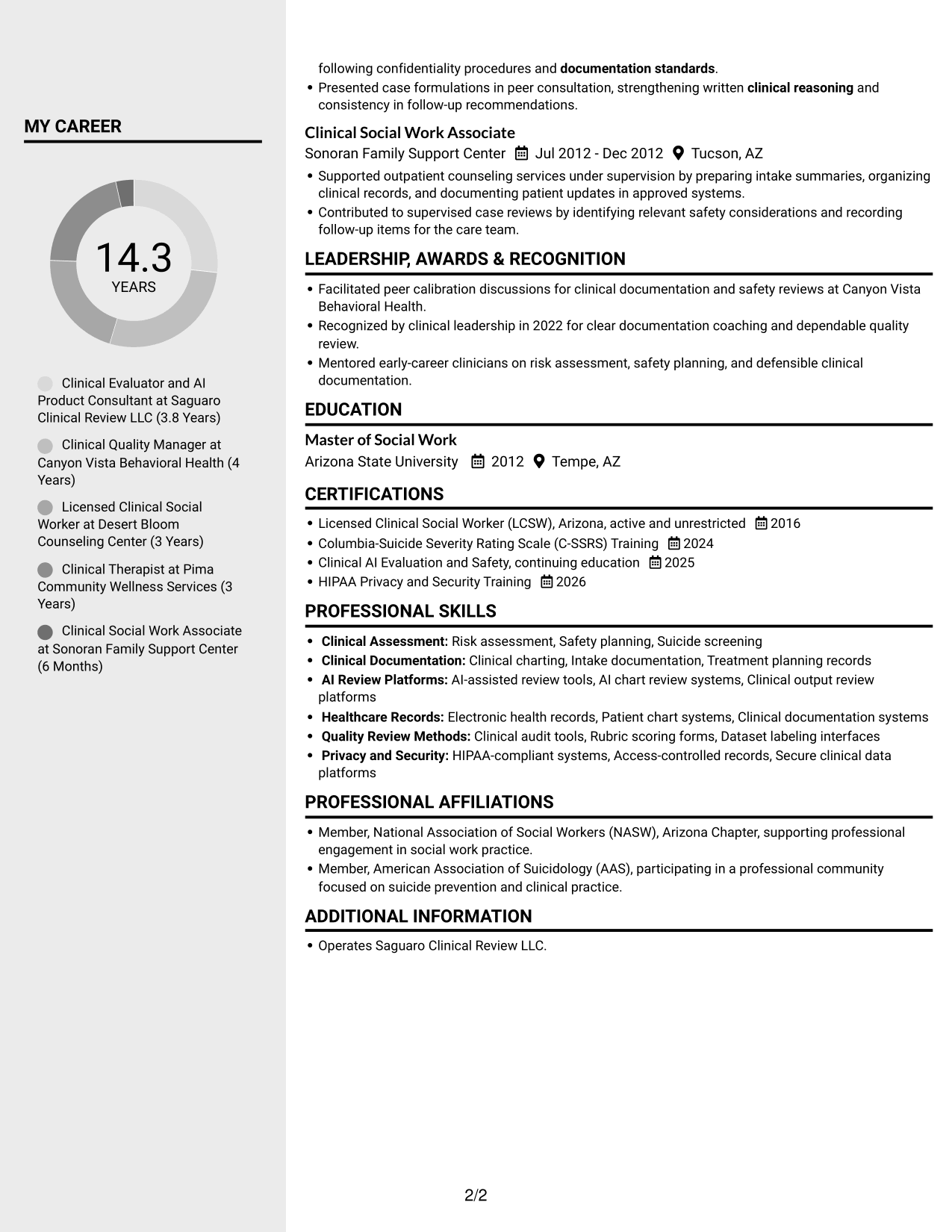 Resume example — page 2