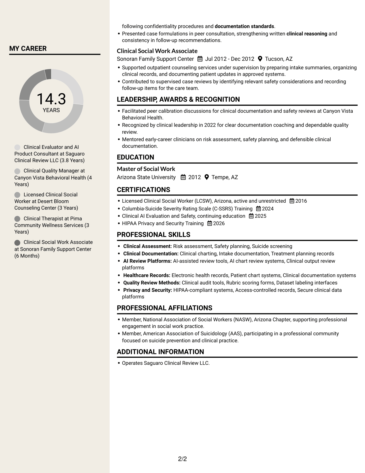 Resume example — page 2