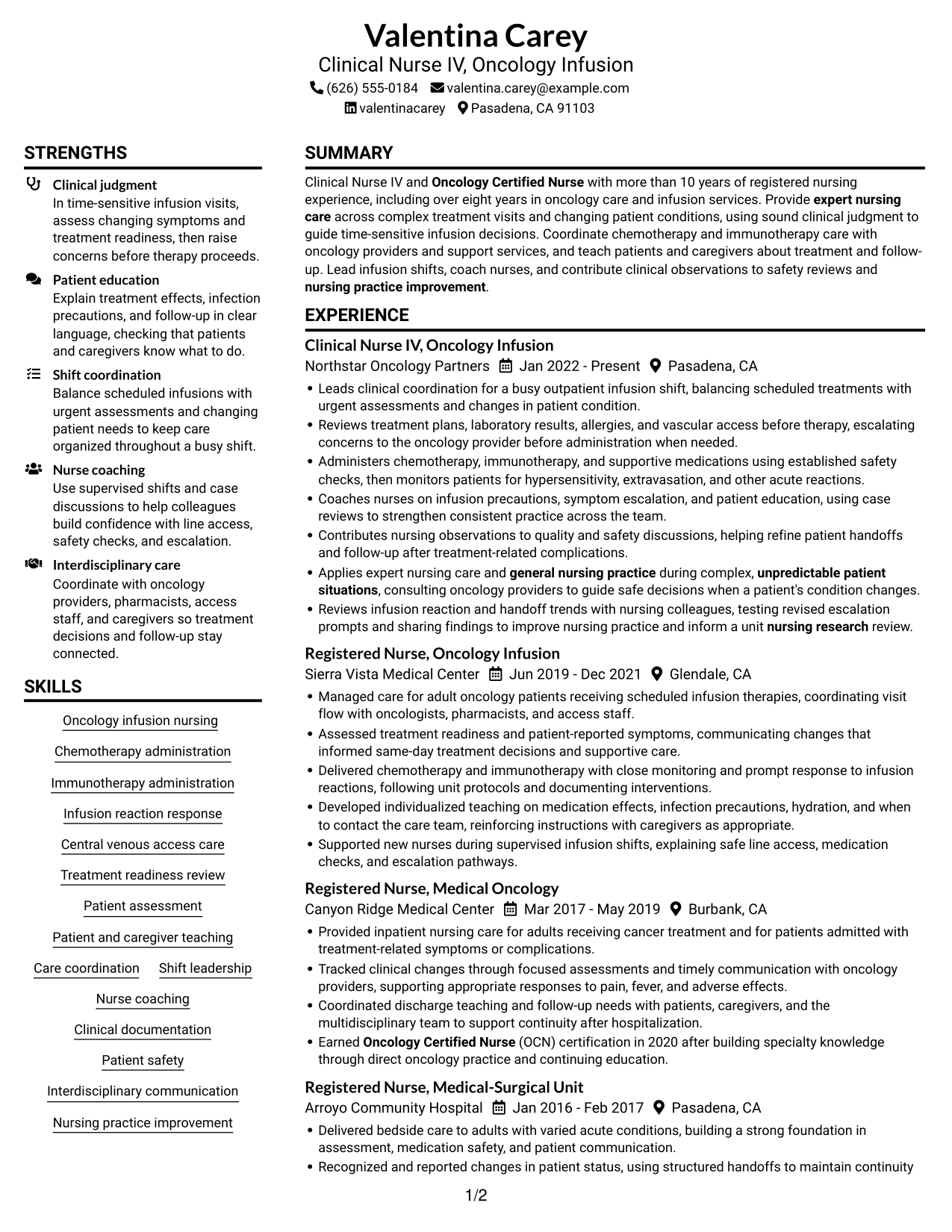 Resume example — page 1