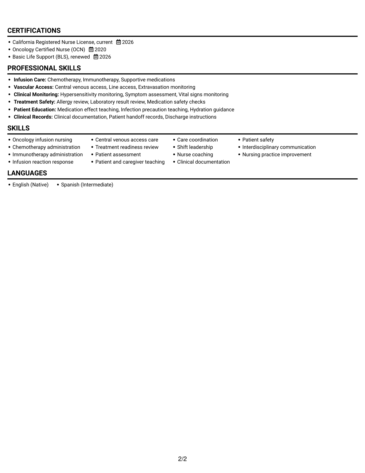 Resume example — page 2