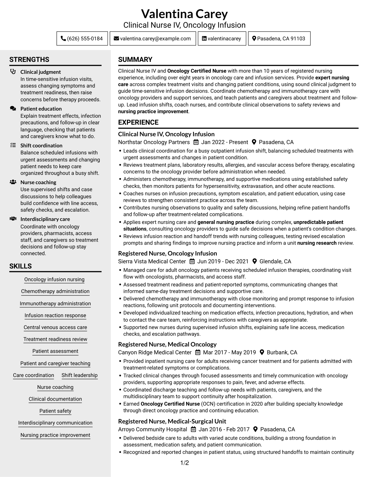 Resume example — page 1