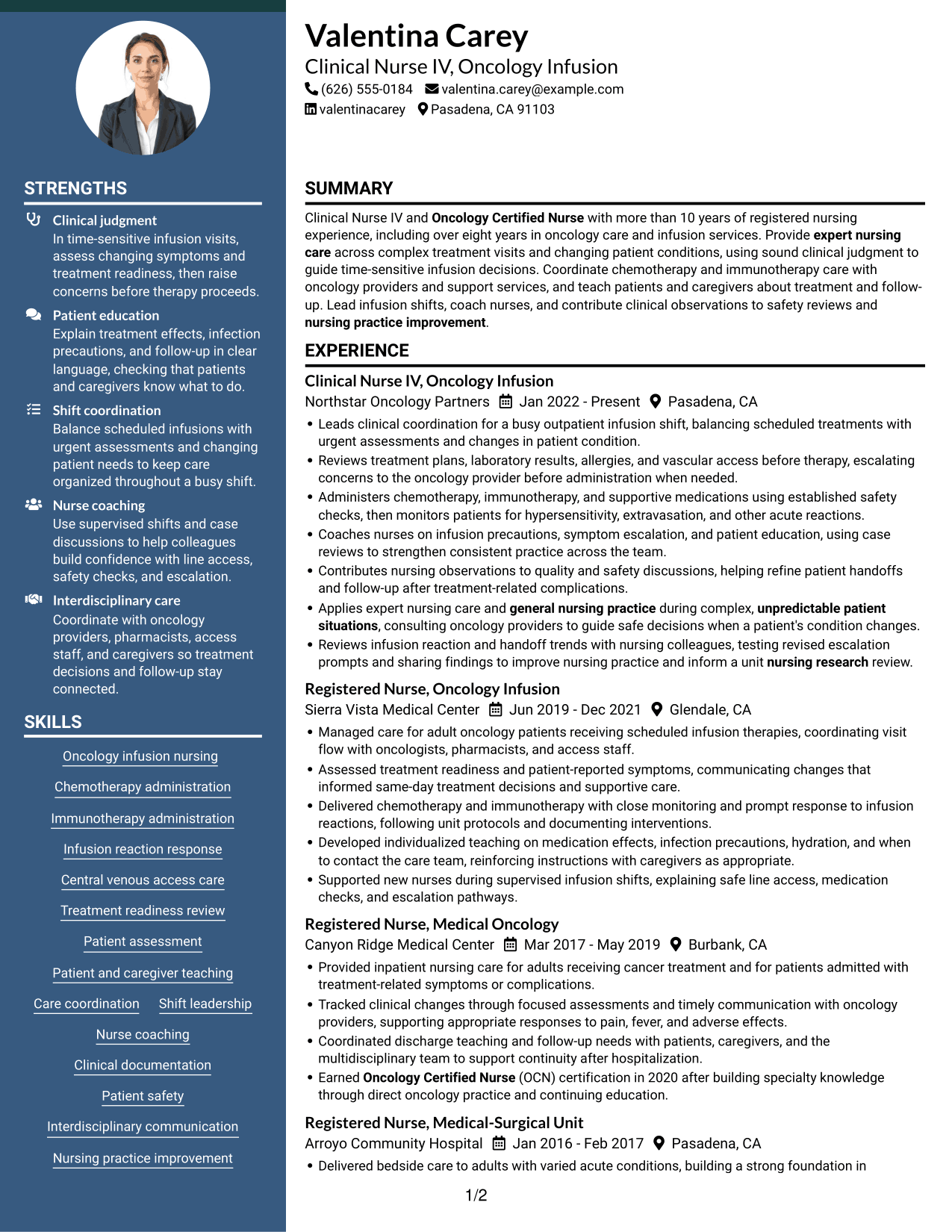 Resume example — page 1