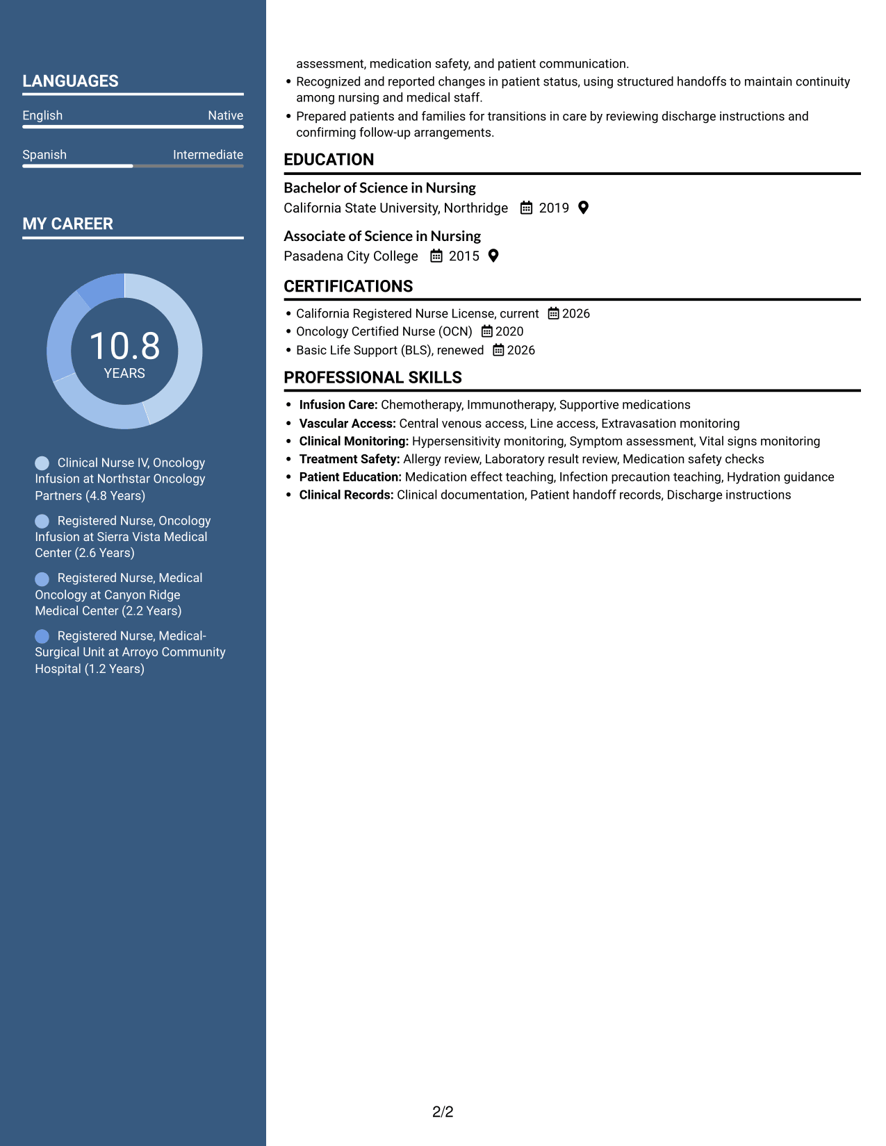 Resume example — page 2