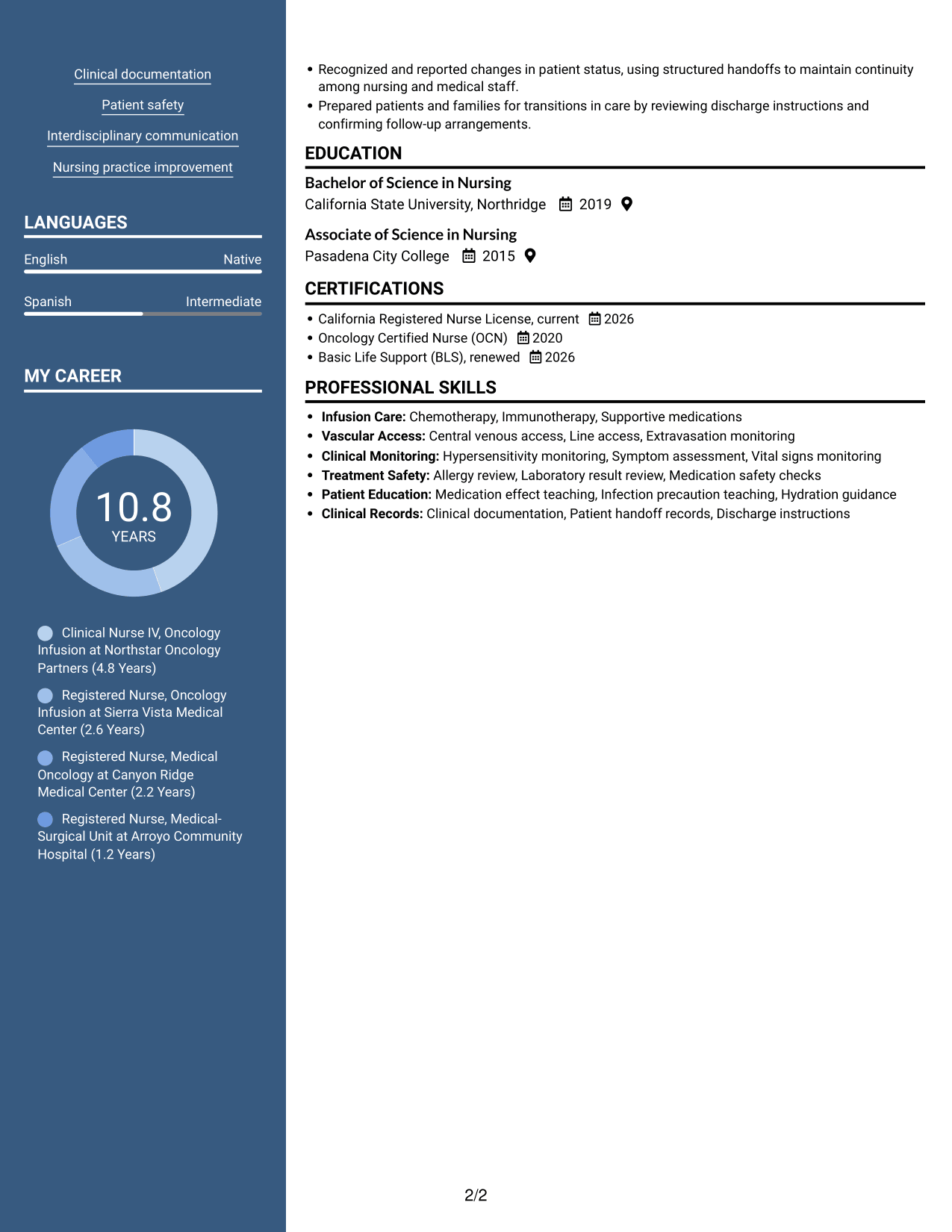 Resume example — page 2