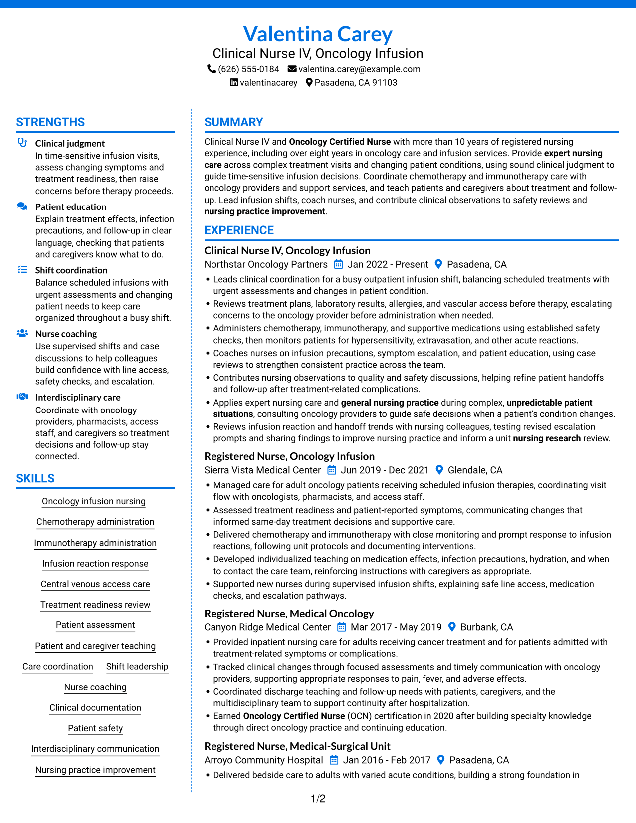 Resume example — page 1
