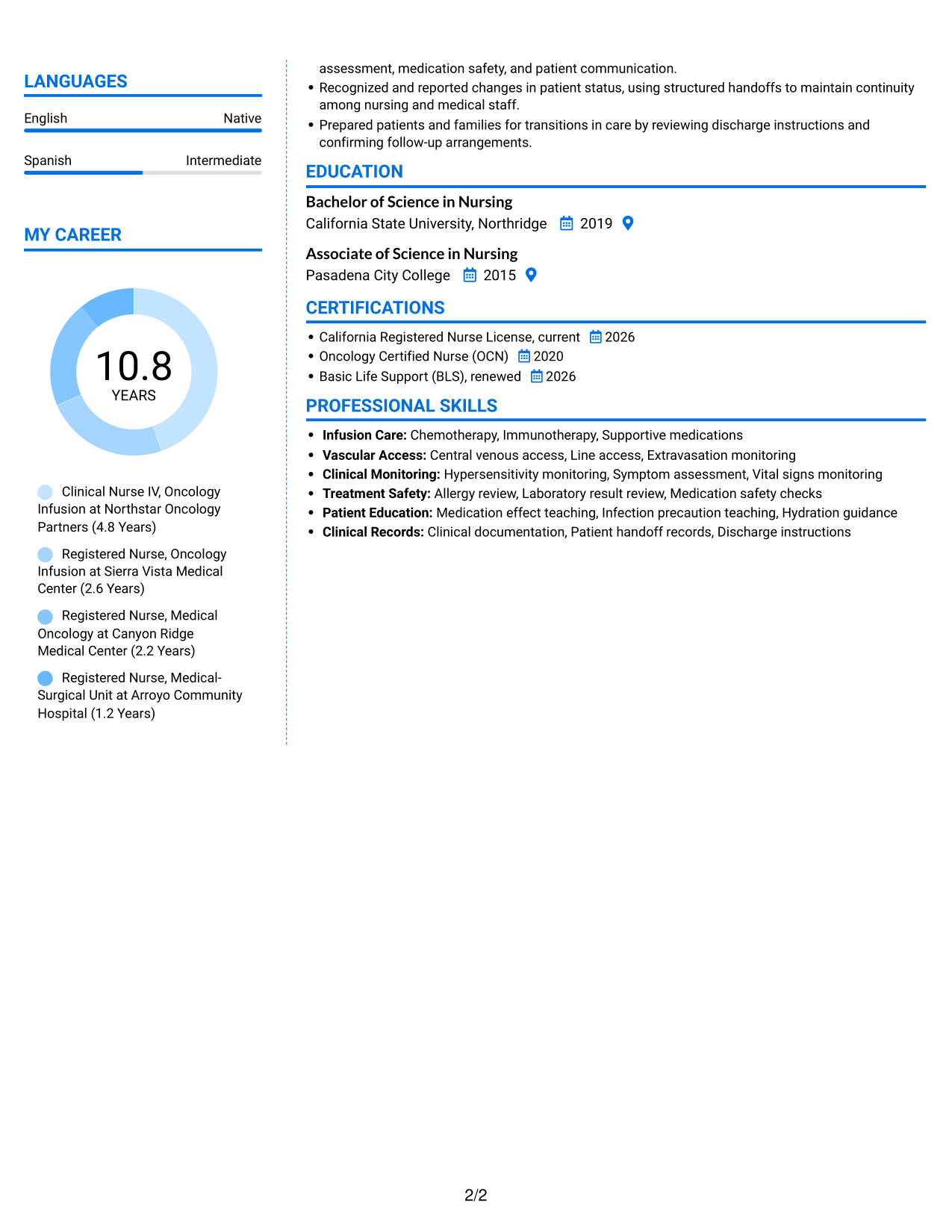 Resume example — page 2