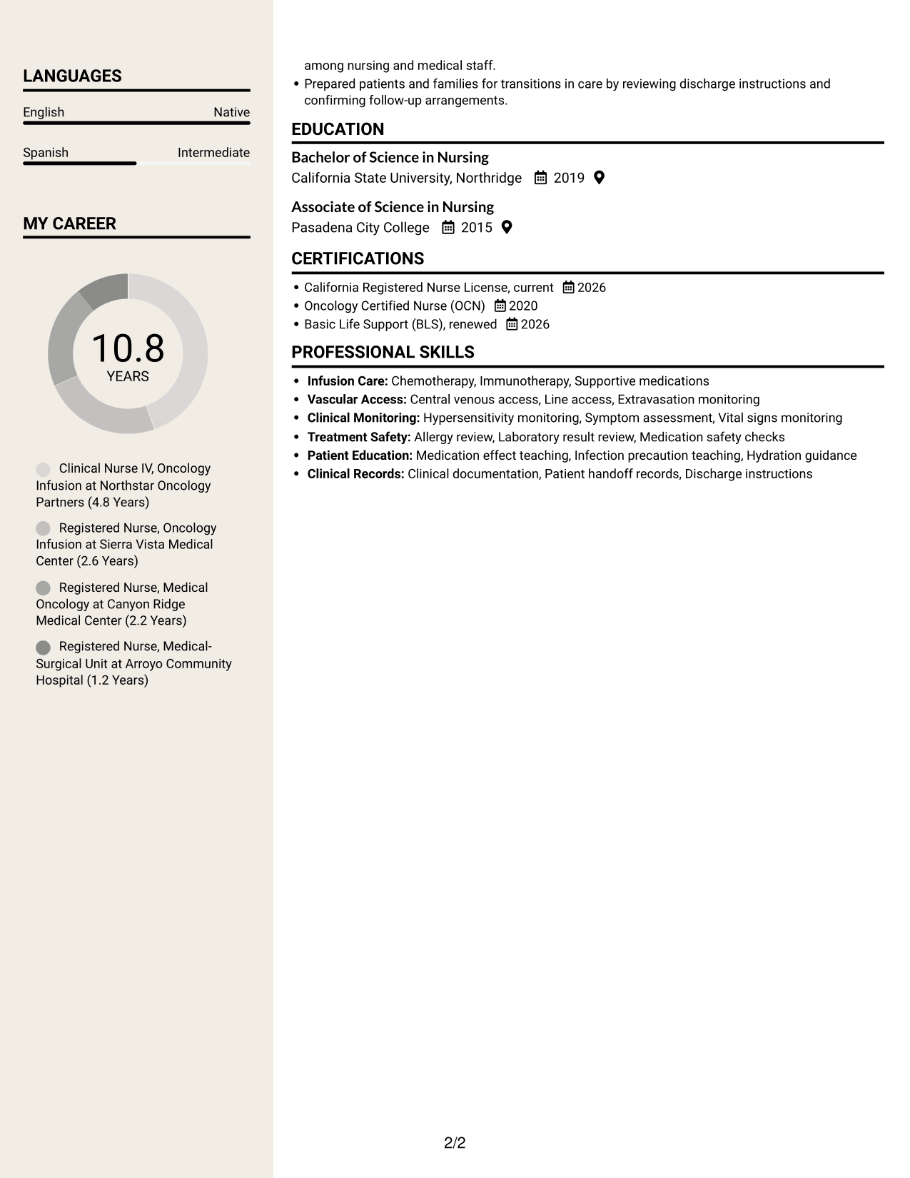 Resume example — page 2