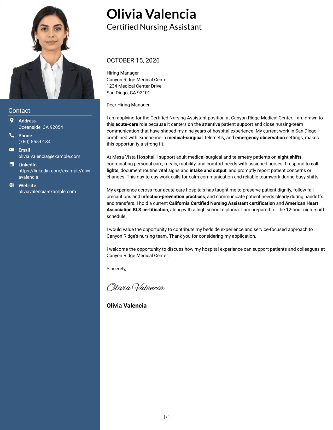 Cover letter example — page 1