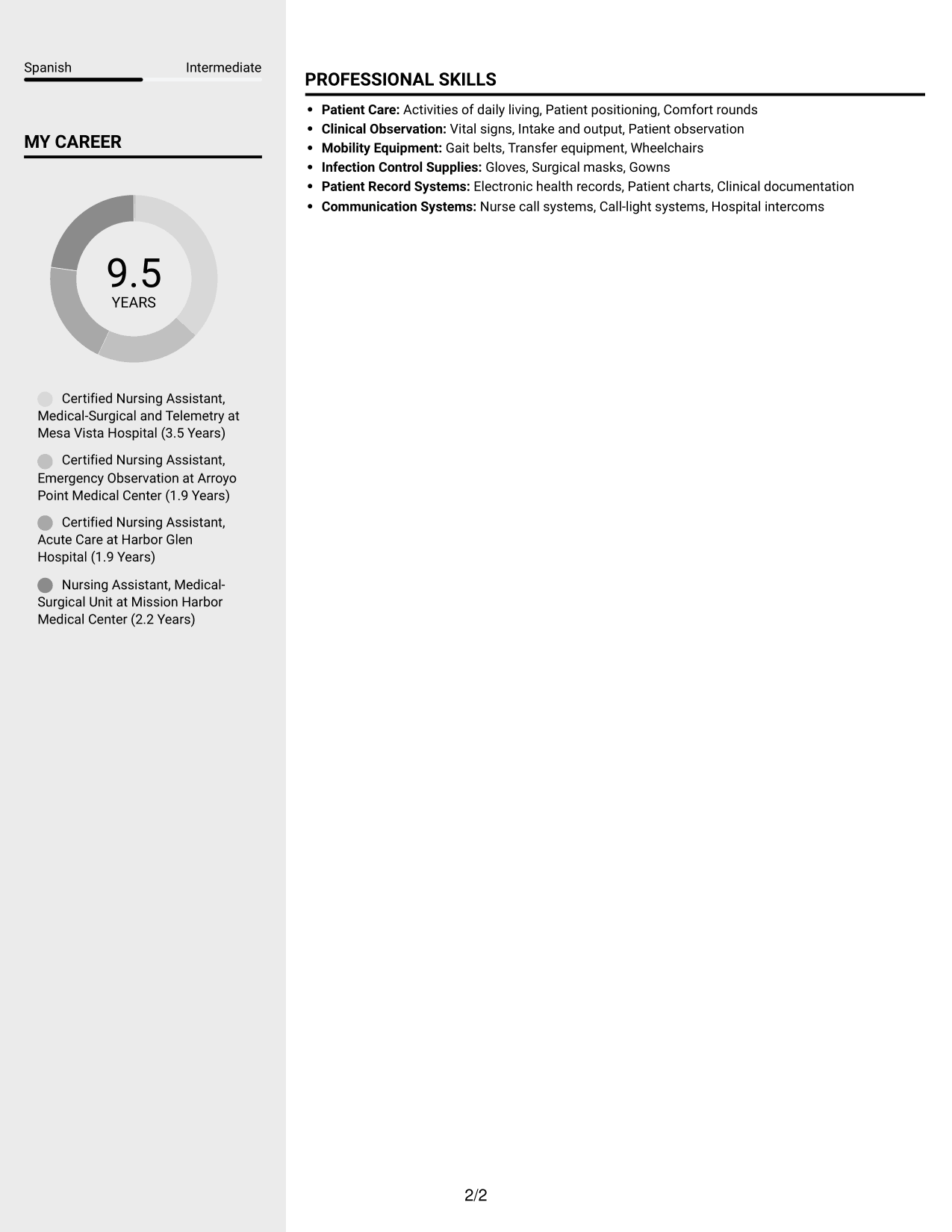 Resume example — page 2