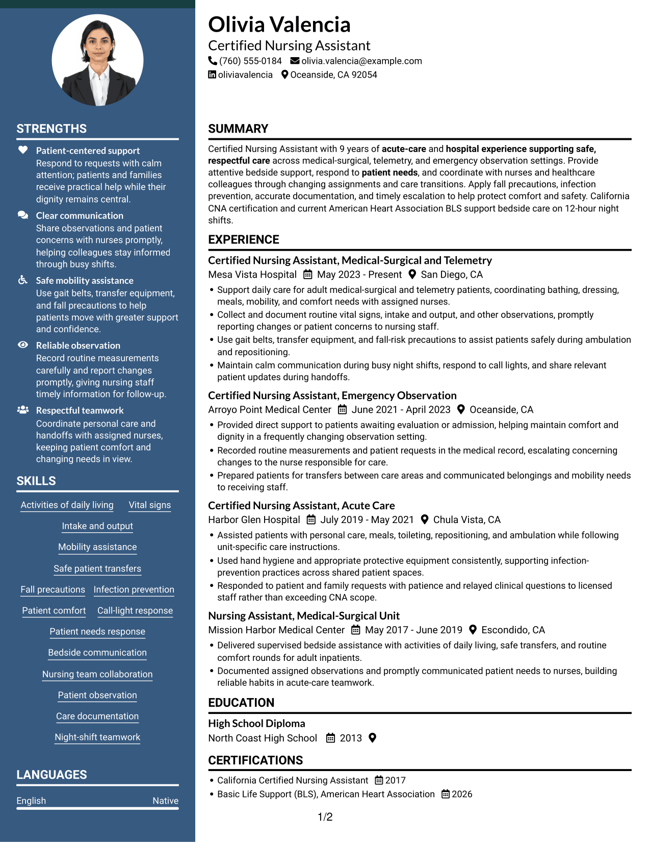 Resume example — page 1