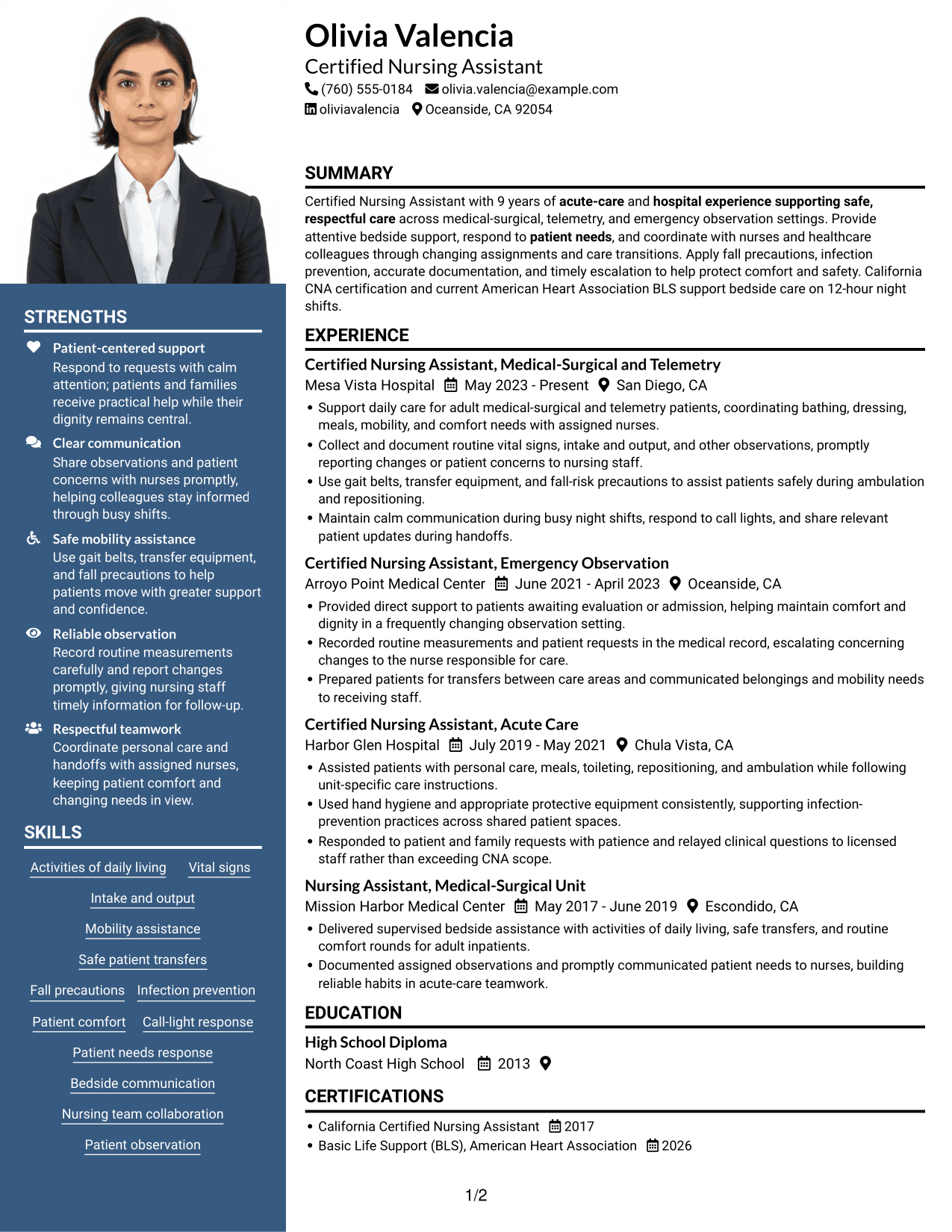 Resume example — page 1