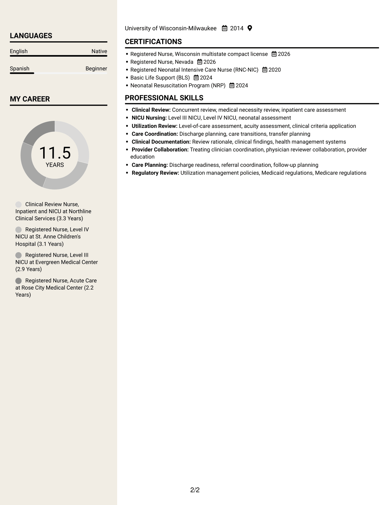 Resume example — page 2