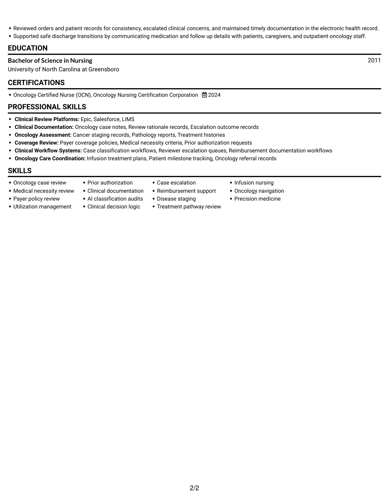 Resume example — page 2