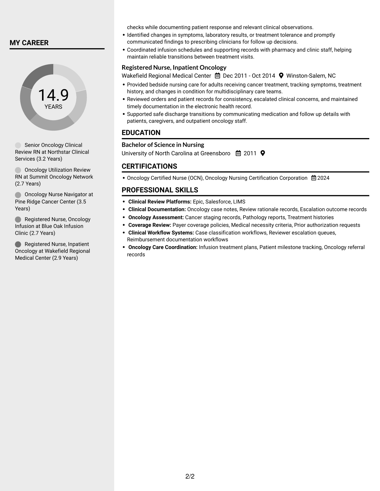 Resume example — page 2
