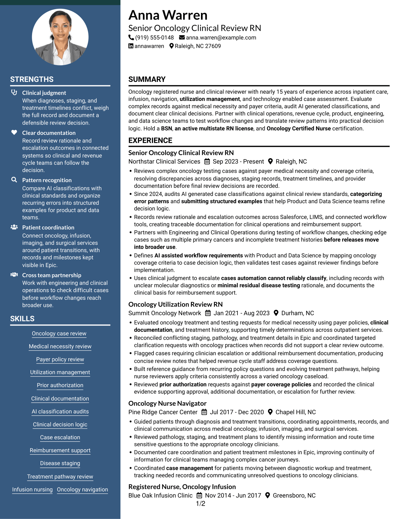 Resume example — page 1