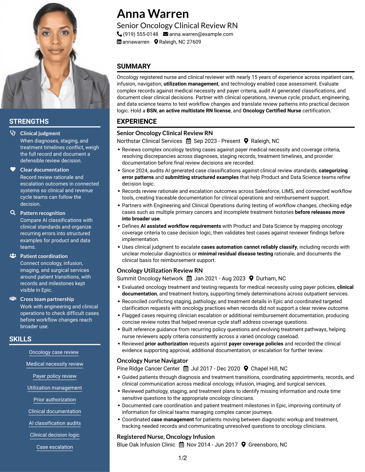Resume example — page 1