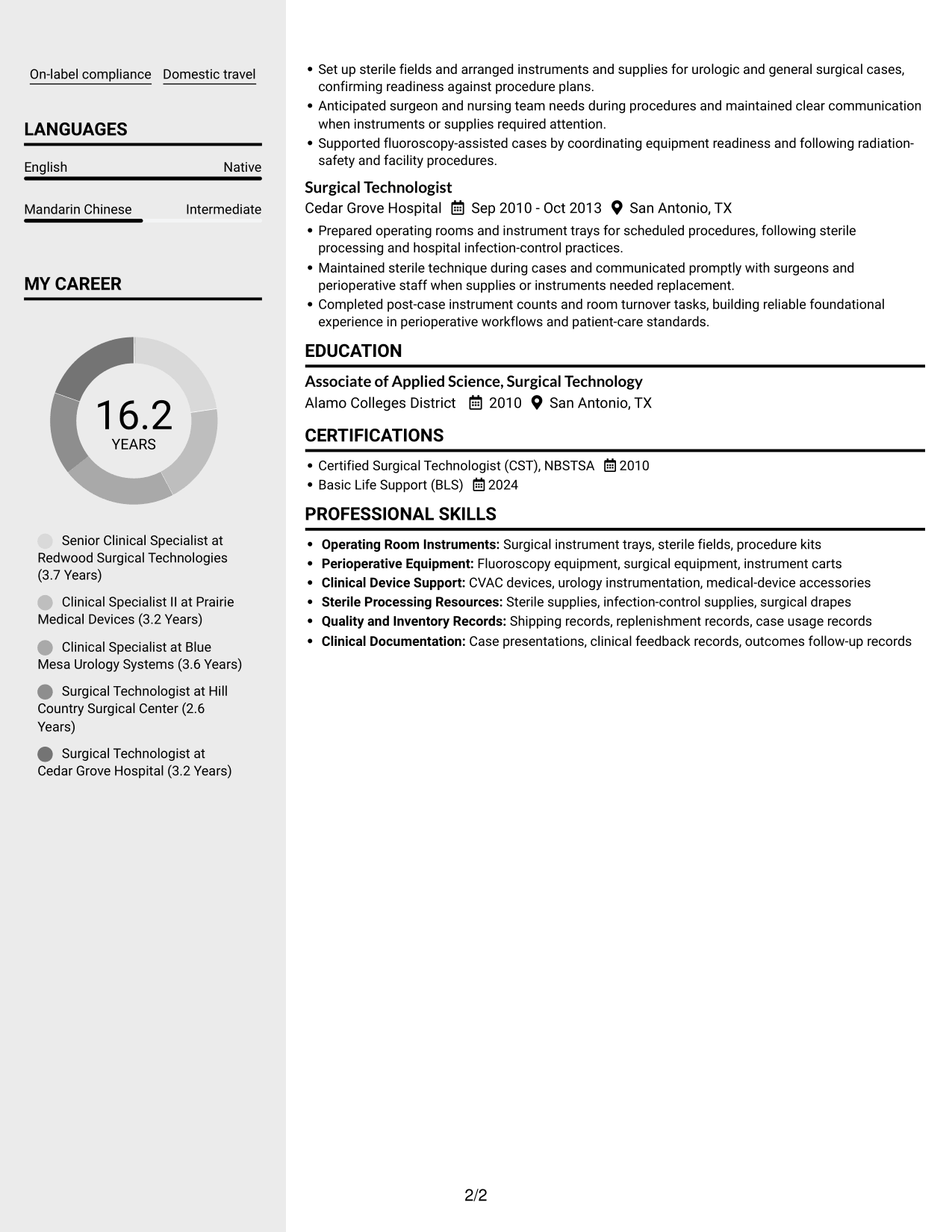 Resume example — page 2