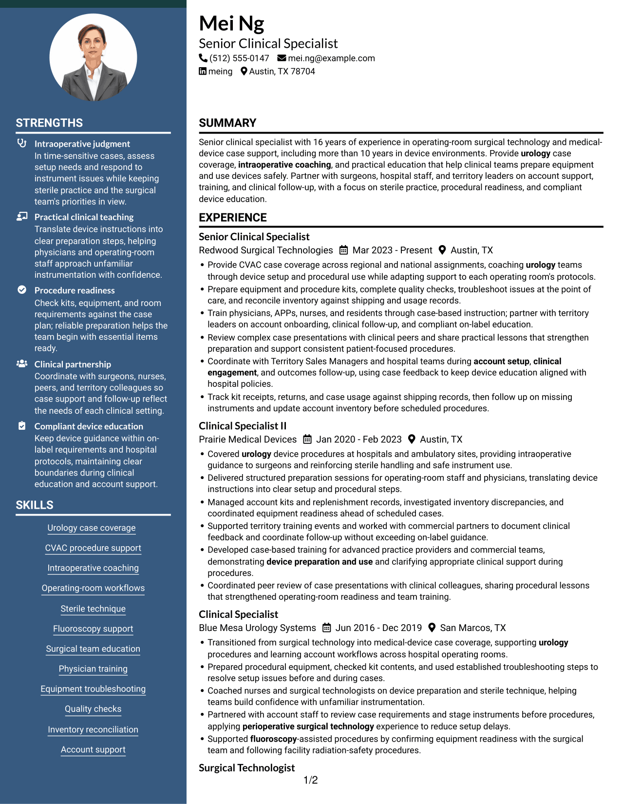 Resume example — page 1